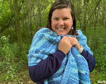 Pocket Shawl Crochet Pattern, Crochet Pattern, Crochet Shawl, Pocket Scarf, Shawl with Pockets, Crochet Wrap,