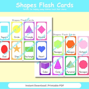 Shapes Flash Cards, Shapes Flashcards, Geometric Shapes Flash Cards, Montessori Materials, Homeschool Printables, School, Preschool