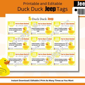 Duck Duck Jeep Tag, Printable Jeep Tag, Printable Jeep Duck Tags, You&#39;ve Been Ducked, Printable Duck Tags, You&#39;ve Been Ducked Printable