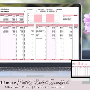 Ultimate Budget Planner in Excel, Budget Spreadsheet, Excel Budget, Monthly Budget, Bill Tracker, Debt Tracker, Finance Planner, Excel Temp