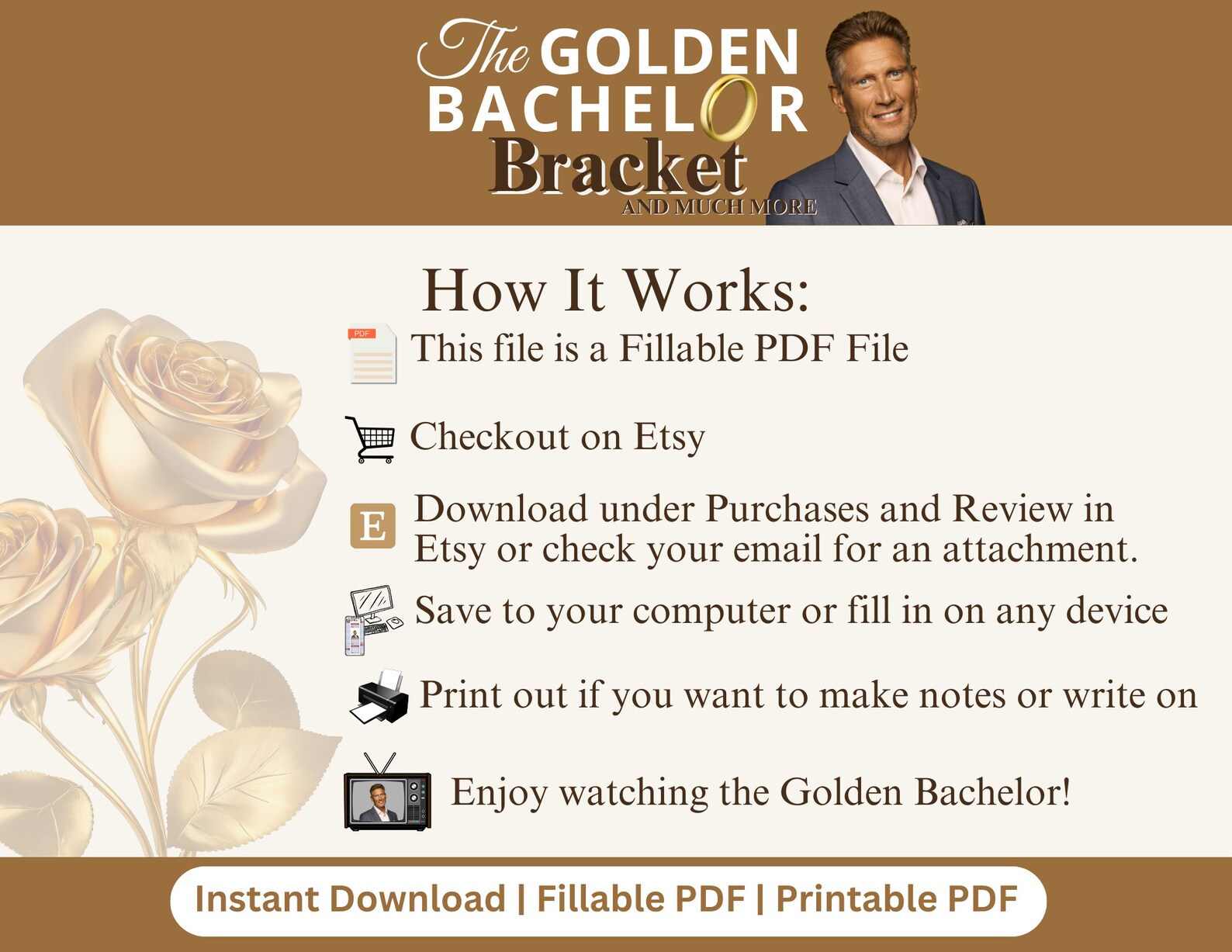 The Golden Bachelor Bracket Season 1 Bachelor Fantasy Etsy UK
