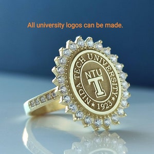Oval Ring , College Ring , Gold Ring , Solid Ring , Class Ring , Custom Ring , Personalized Jewelry , Christmas Gift ,Halloween Gift , Ring