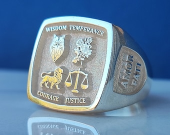 Wisdom Stoick Ring, Für Tugenden, Weisheit Ring, Amor Fati Stoick Ring, Stoick Ring, Halloween, Weihnachtsgeschenk, personalisierte Gifr, Wisdom