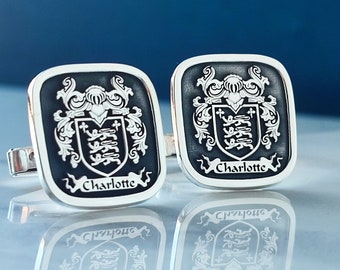 Abotoaduras com brasão, abotoaduras com brasão de família, abotoaduras com sinete personalizadas, abotoaduras com brasão, abotoaduras com brasão de família, presente de Dia dos Namorados, presente de Natal