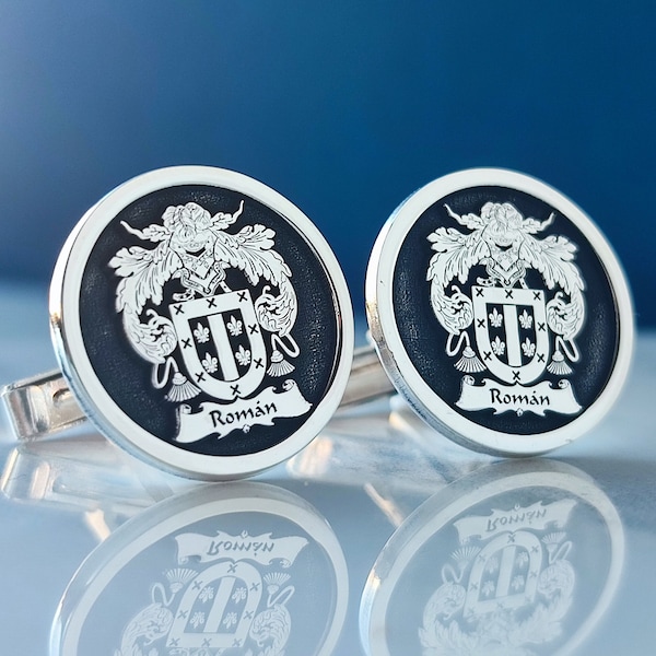 Family logo custom cufflink,Crest cufflink,Personalized cufflink,Custom cufflink,Christmas gift,Valentine's gift,Sterling silver cufflink