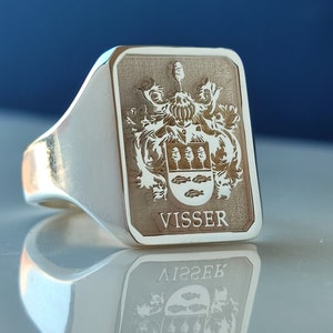 Family Crest Coat of Arms Ring for Personalized Jewelry, Personalized Gold and Silver Signet Ring