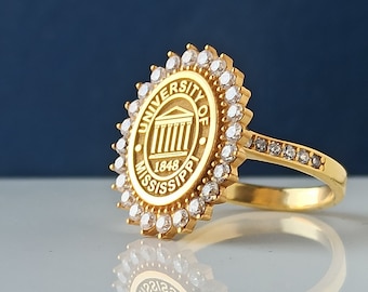 Personalisierter Ring, Frauenring, College Ring, Universitäts Ring, Goldring, Benutzerdefinierte Ring, personalisierte Geschenk, personalisierte Schmuck, Ring