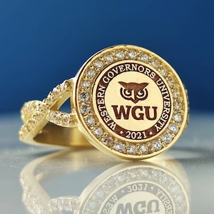 College ring, Personalized Graduation ring, University ring , 14K Real gold woman ring,Graduation gift , Graduation ring, Personalized gift
