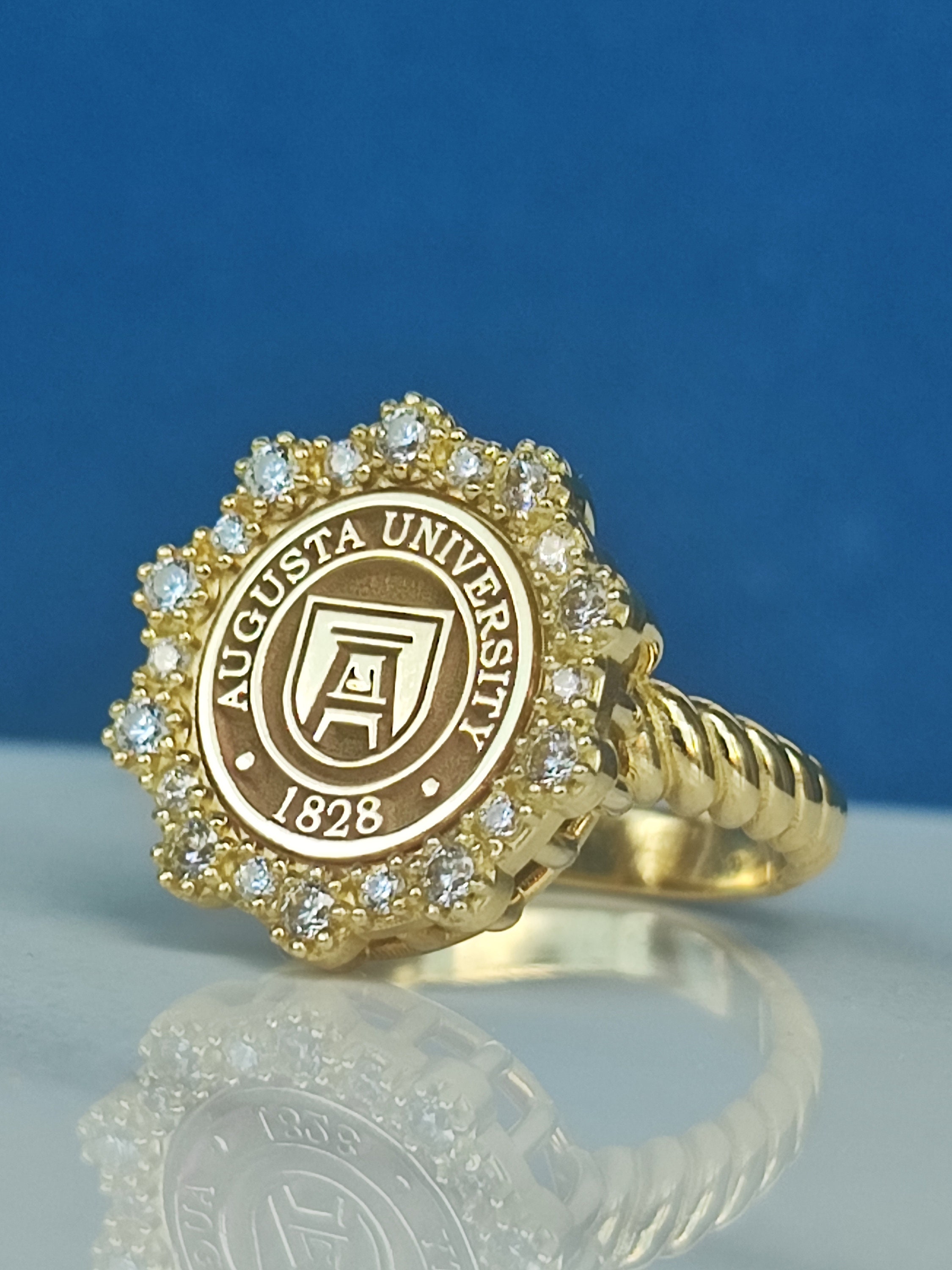 Custom Sterling Silver University Ring, Personalized Graduation Jewelry ...
