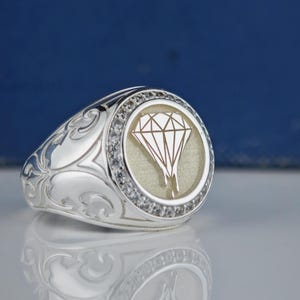 Family Crest Coat of Arms Shield Signet Ring, Sterling Silver Personalized Jewelry,Personalized Shield signet ring