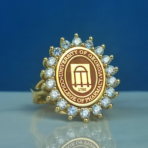 Anpassad universitetsring, sterlingsilver signet för universitetsklass, personlig examenspresent