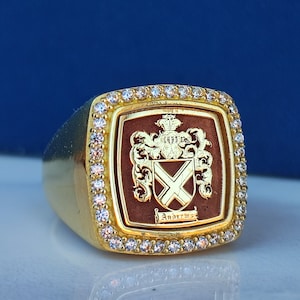 Family Crest Rings, Custom Signet Ring, Crest Ring, Family Crest Signet Ring Christmas Gift, Coat of Arms Ring