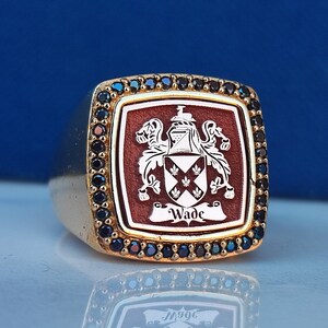 Family Crest Rings, Custom Signet Ring, Family Crest Signet Ring, Personalized Jewelry, Solid Gold Coat of Arms Signet Ring, Christmas Gift