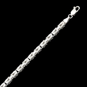 Square Byzantıne , Men&#39;s King Chain,Silver Chain, 925K Sterling Silver King Chain