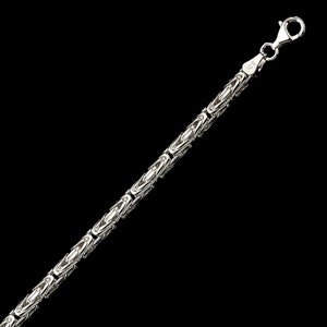 Round Byzantıne , Men&#39;s King Chain,Silver Chain, 925K Sterling Silver King Chain