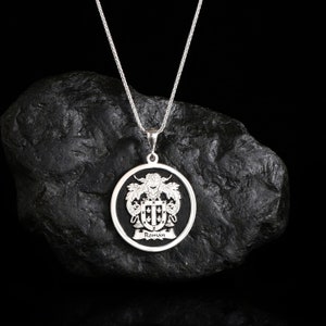 Personalized Crest Necklace - Custom Family Coat of Arms Jewelry in 10K Gold or Silver