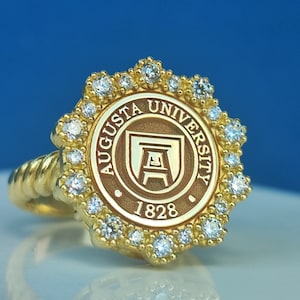Class ring , Woman college ring , Graduation ring , Graduation gift ,Personalized ring , Personalized Jewelry ,Solid gold ring , University