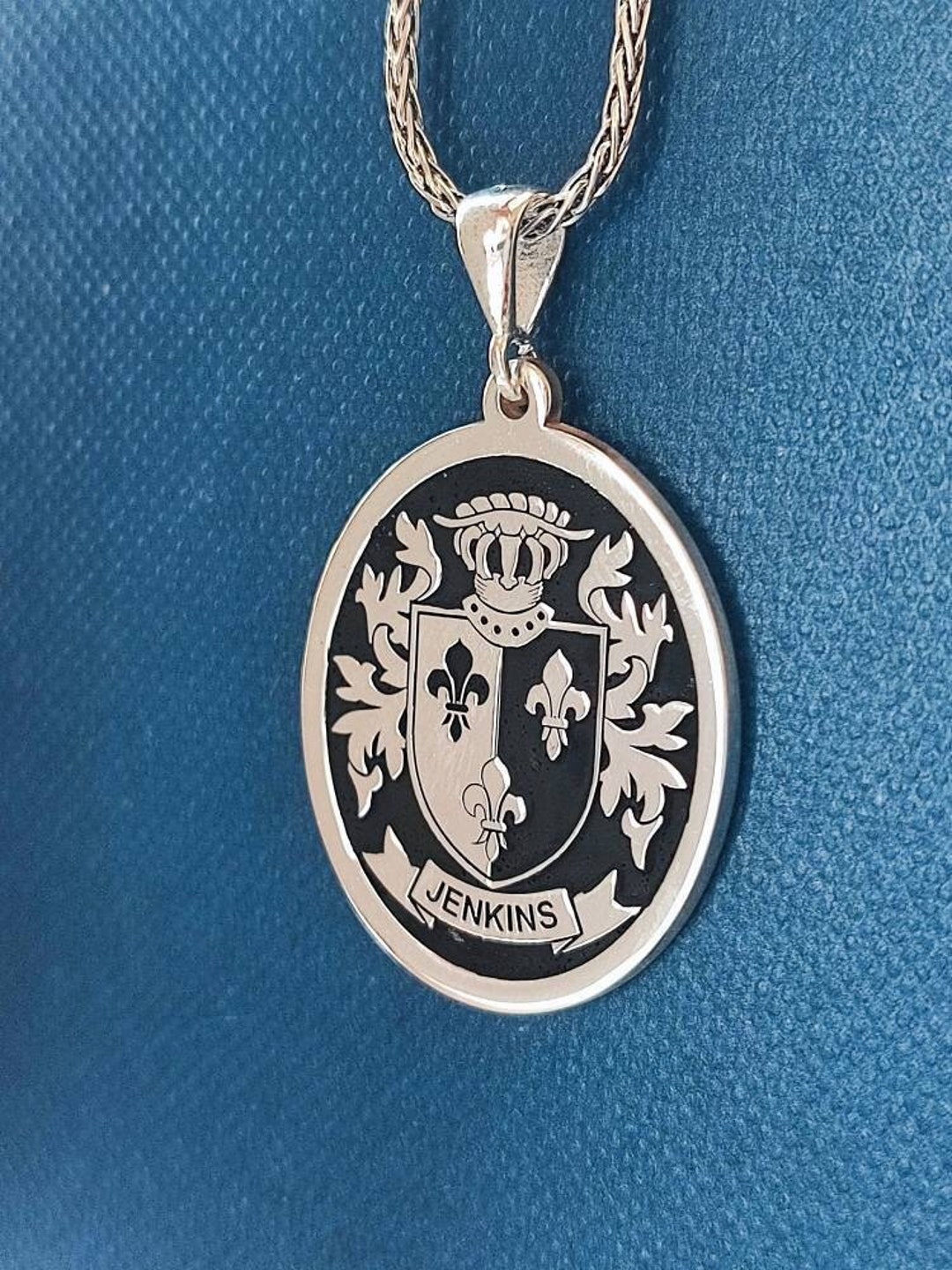 Custom Family Crest Necklace, Family Crest Necklace, Engraved Family