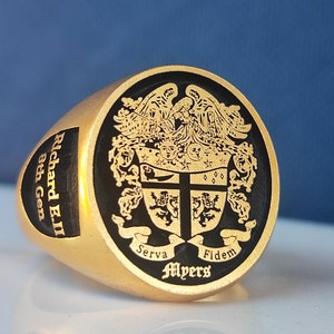 Family Crest Coat of Arms Ring for Personalized Jewelry, Personalized Gold and Silver Signet Ring , Crest Ring, Family Crest Signet Ring