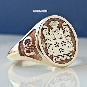 Family Crest Coat of Arms Custom Ring for Personalized Rings, Custom Ring with Personalized Gold and Silver