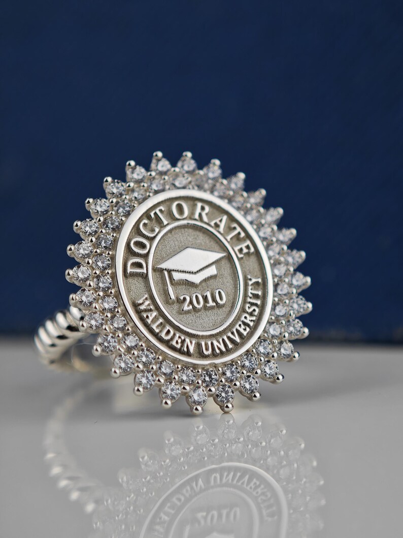 College Class Ring , Sterling Silver Class Ring, University Ring ...