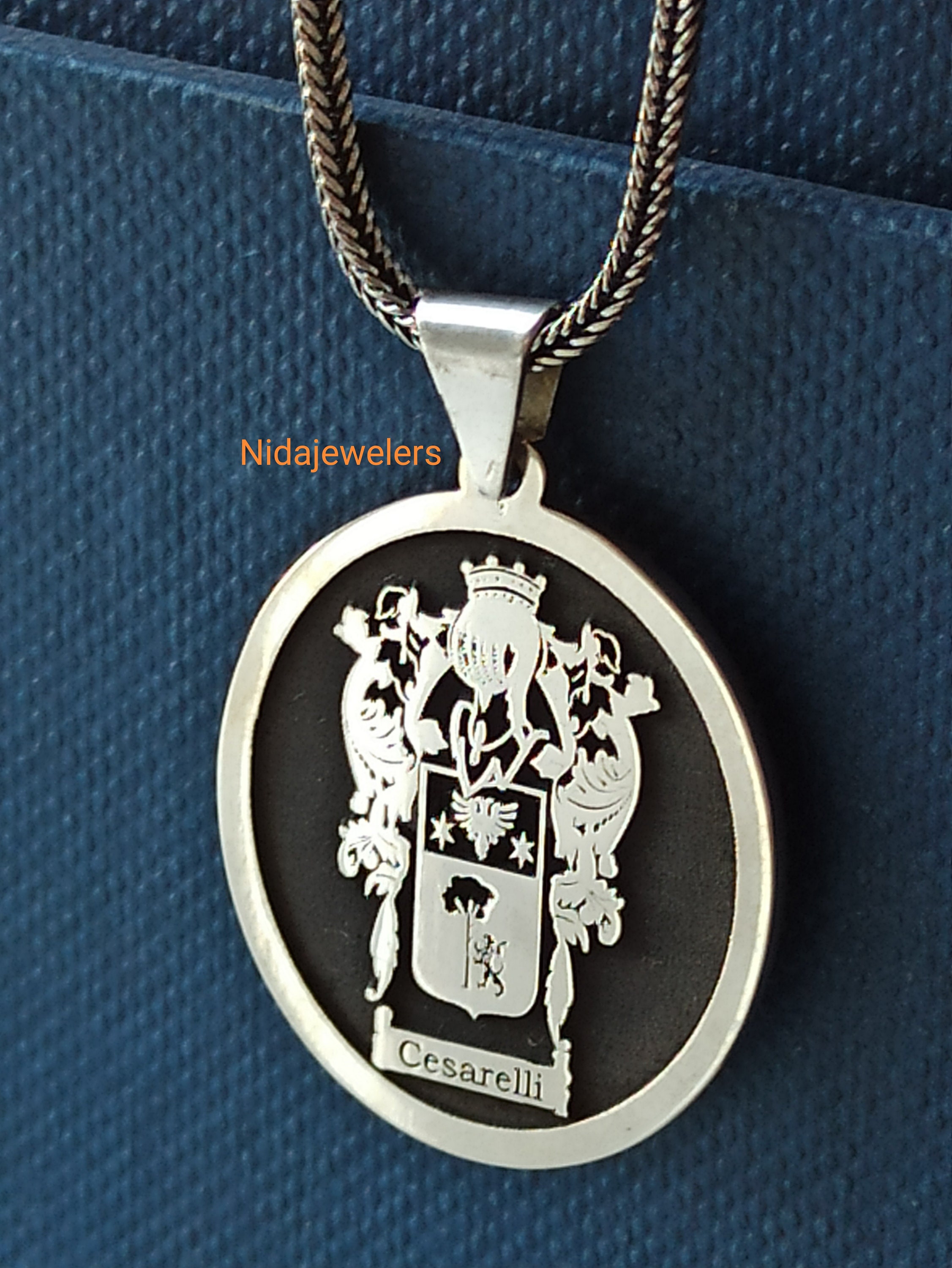 Personalized Family Crest Necklace Custom Made Coat of Arm Etsy