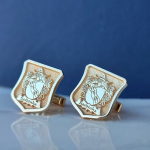Gemelos de escudo de armas, gemelos de escudo familiar, gemelos de sello personalizados, gemelos de escudo, gemelos de escudo familiar, regalo de boda