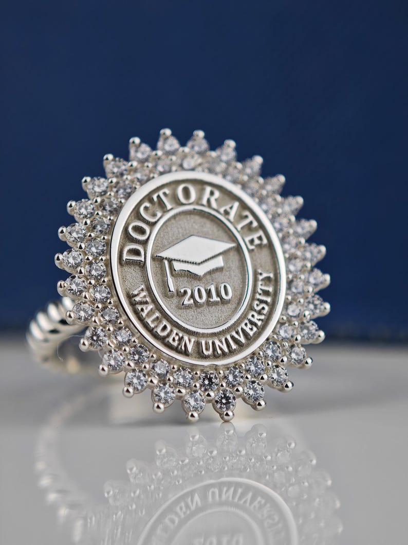 College Class Ring , Sterling Silver Class Ring, University Ring ...