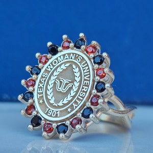 Coat of Arms Logo Ring, College Ring, Class Ring, Personalized Gift, Graduation Gift, Graduation Ring, University Ring, Family Ring
