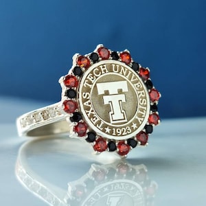 Class ring , Woman college ring , Graduation ring , Graduation gift ,Personalized ring , Personalized Jewelry ,Solid gold ring , University