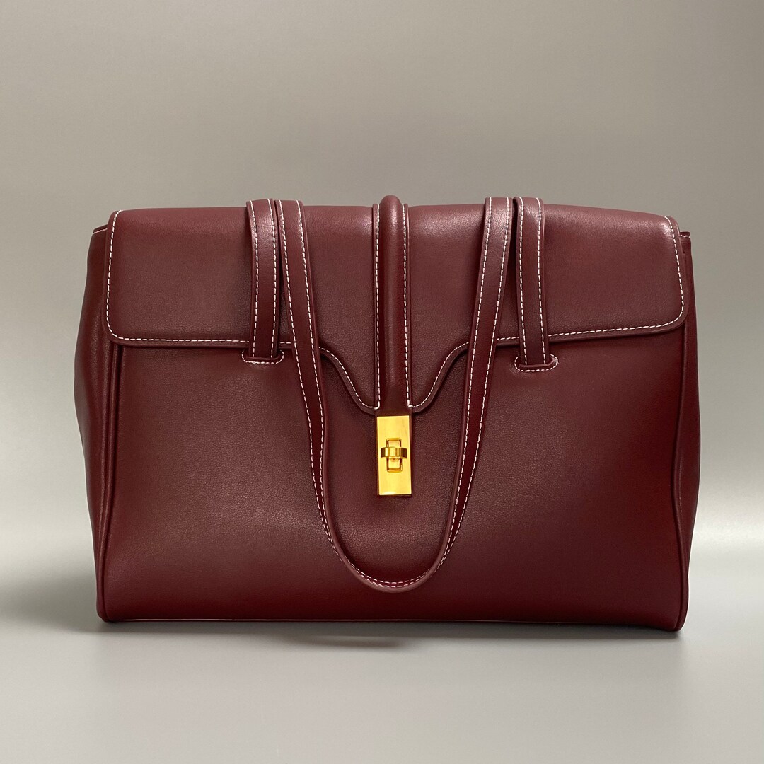 Vintage Smooth Leather Shoulder Flap Bag