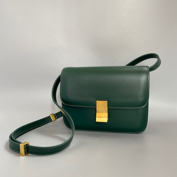 Smooth Leather Shoulder Bag Colours Brown Green Red Etsy UK