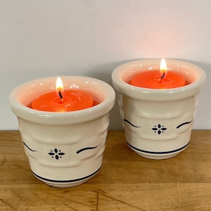 Woven Traditions Classic Blue Votive Candle Holders by LONGABERGER, Set of 2, Both Included