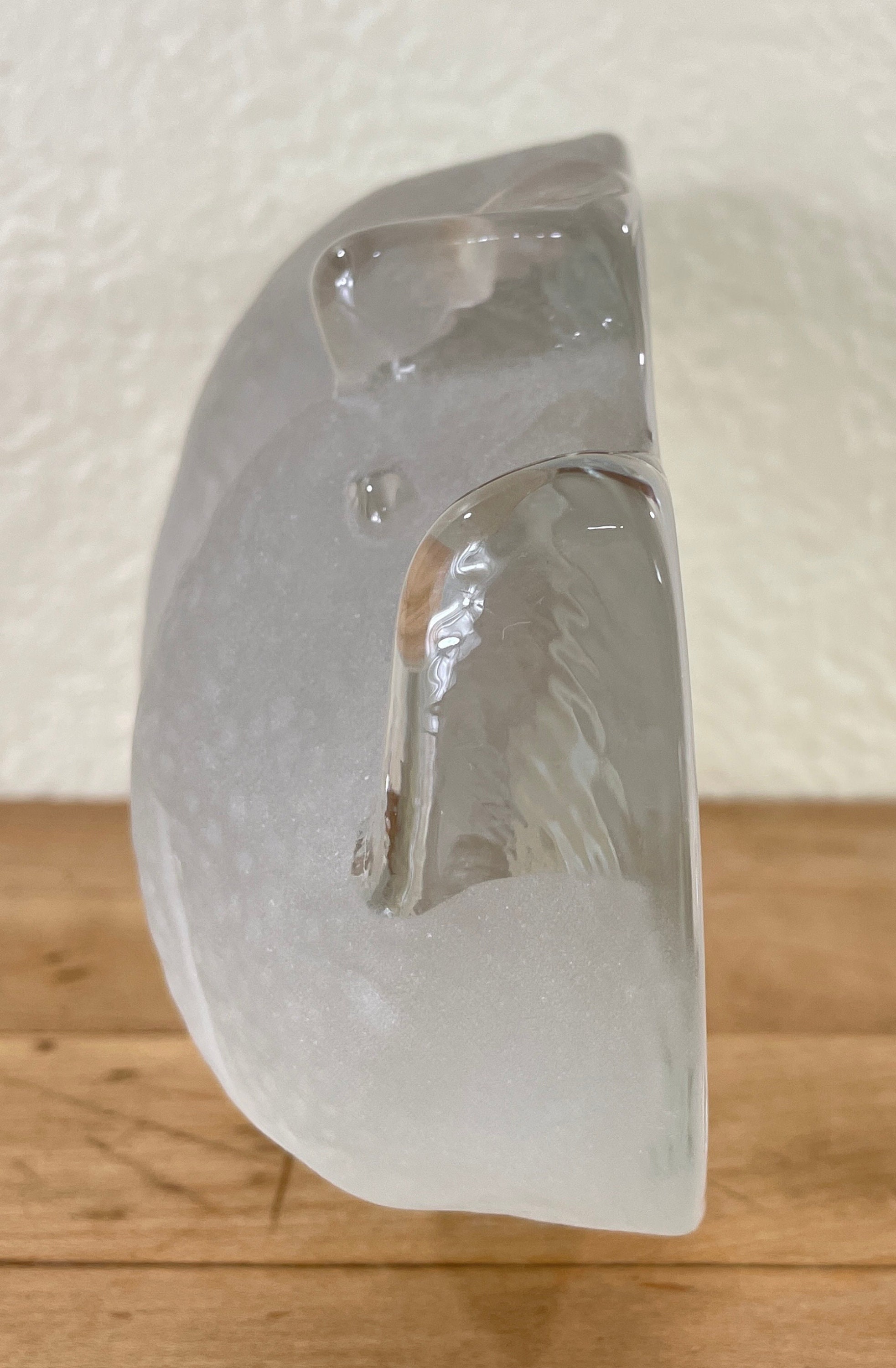 Clear Glass Rhino by Viking Art Glass, Clear and Frosted Glass