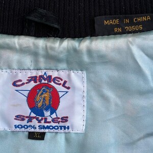 Joe Camel Black Suede Bomber Jacket, Tag Size XL image 10
