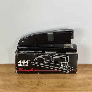 Black 444 Stapler by Swingline, Steel Stapler in Original Box; Made in Long Island City, NY, USA,  Working Stapler