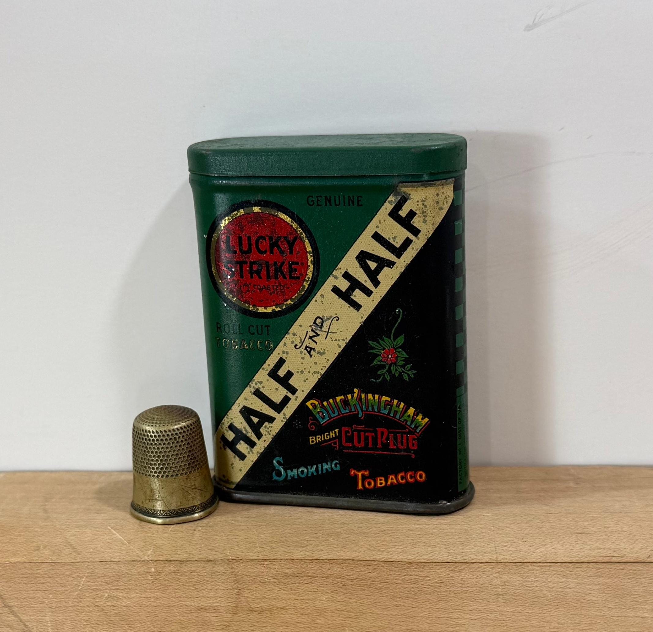 Small Lucky Strike Half and Half Tobacco Tin, Little Lucky Strike Half and  Half Pocket Tin
