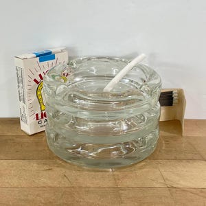 Round Clear Glass Ashtrays, Unknown Manufacturer, Set of 3, All Included
