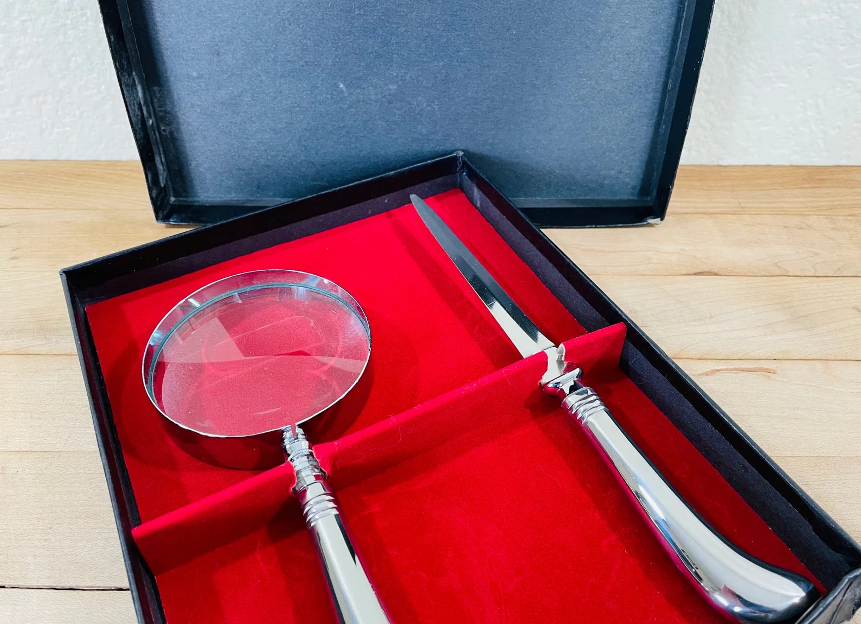 Magnifying Glass and Letter Opener Gift Set in Original Black Etsy