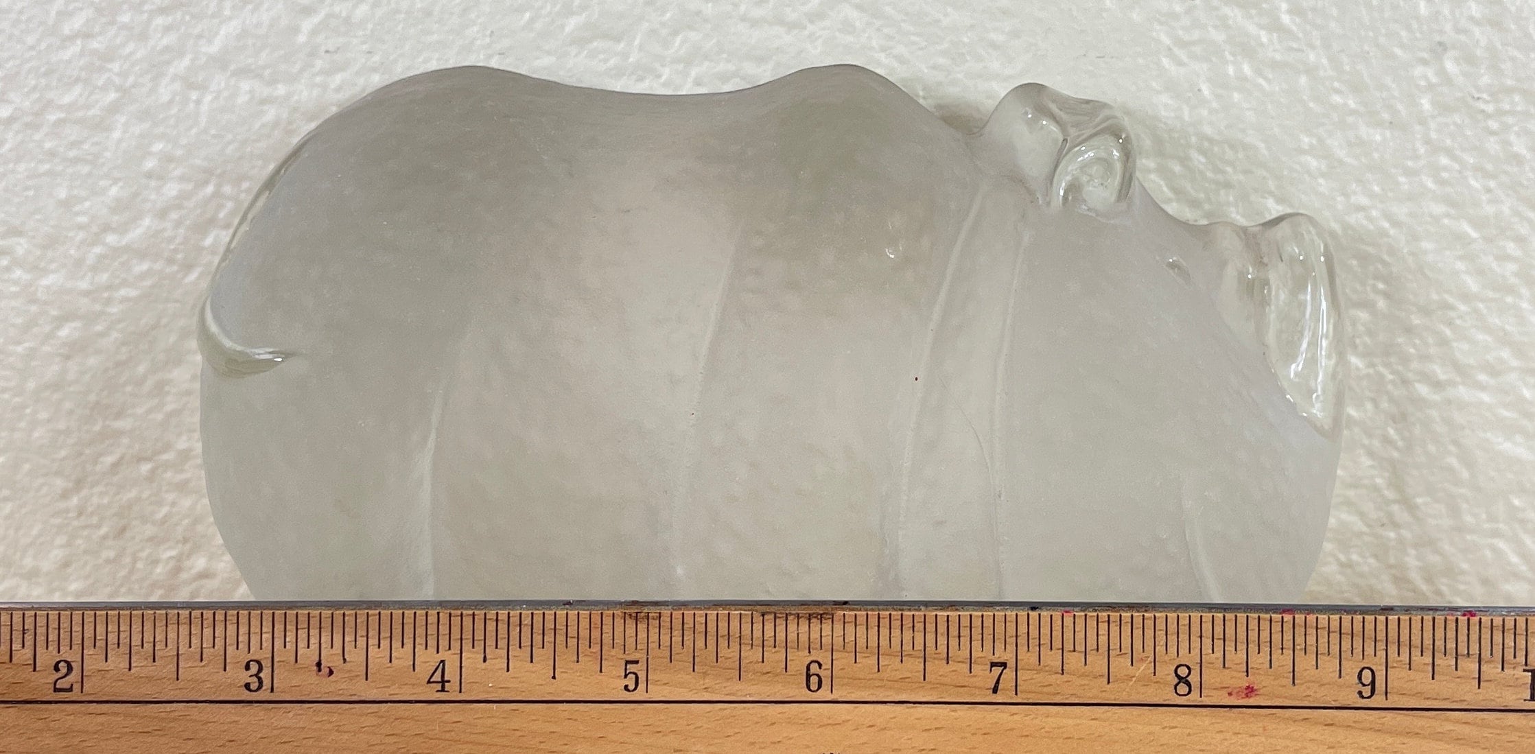 Clear Glass Rhino by Viking Art Glass, Clear and Frosted Glass