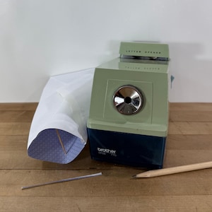 Mint Green Electric  Pencil Sharpener and Letter Opener by Brother: Model Opus 770