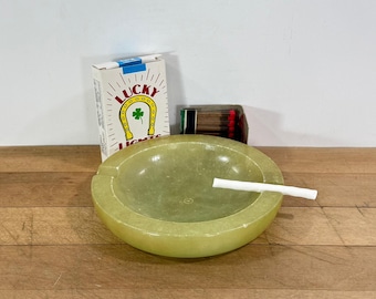Round Green Marble Ashtray