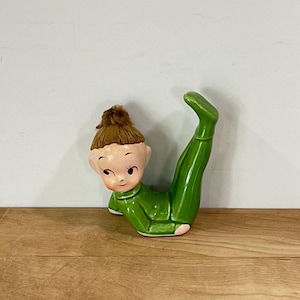 Pixie / Elf / Fairy with Feet Up, Ceramic Holiday Decor