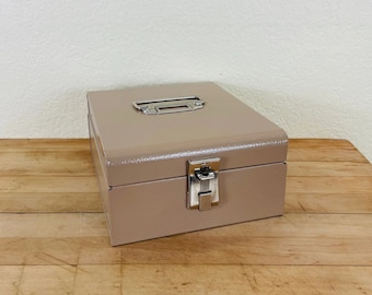 Beige Metal, Hinged Top Documents Box by Buddy Products Chicago IL