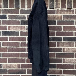 Joe Camel Black Suede Bomber Jacket, Tag Size XL image 4