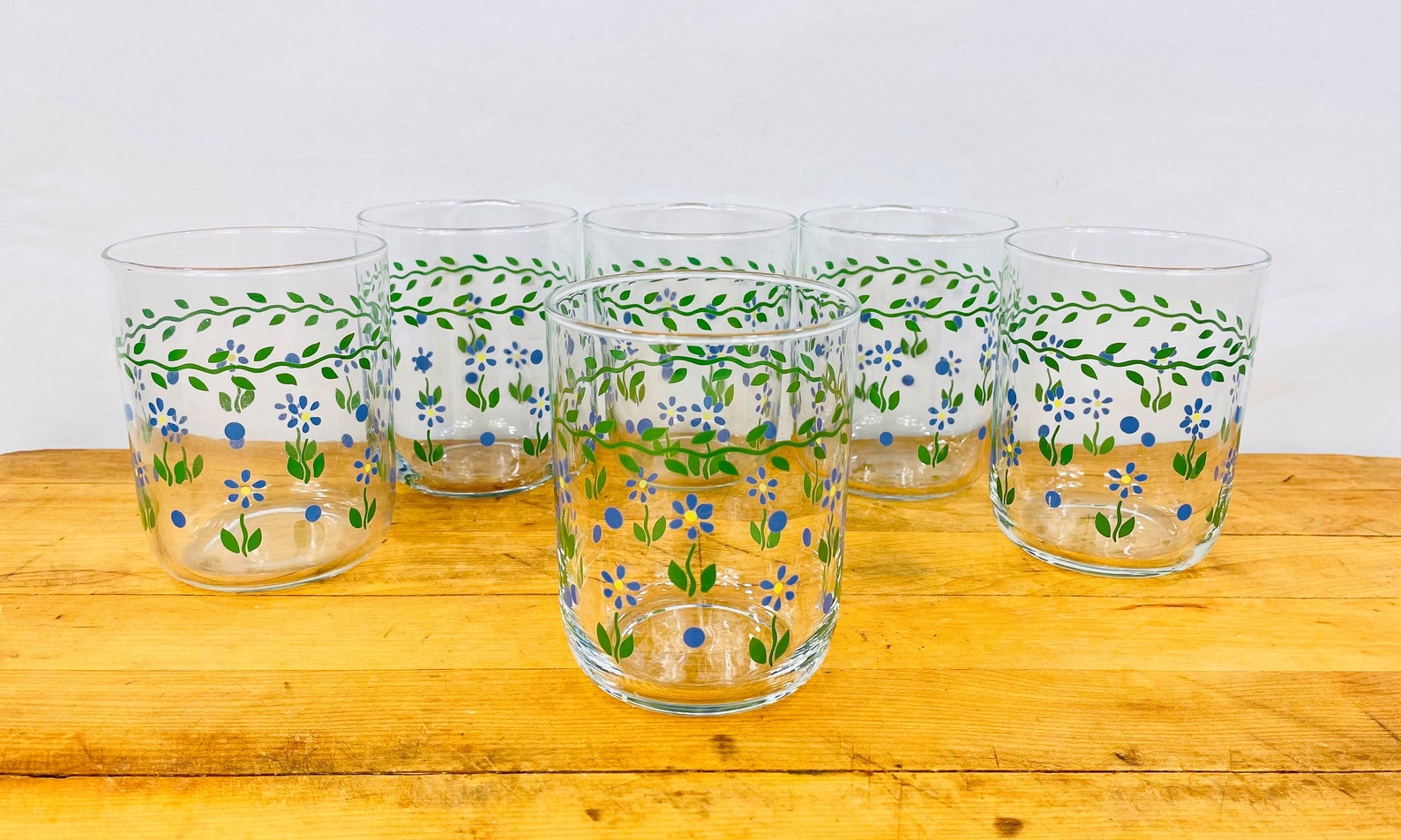 S/ of 6 Vintage Libbey Drinking Glasses in Clear Glass with Etsy