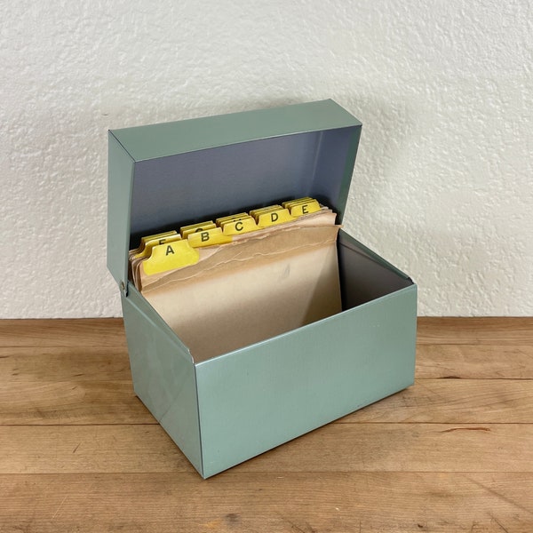 Metal Recipe Box Etsy