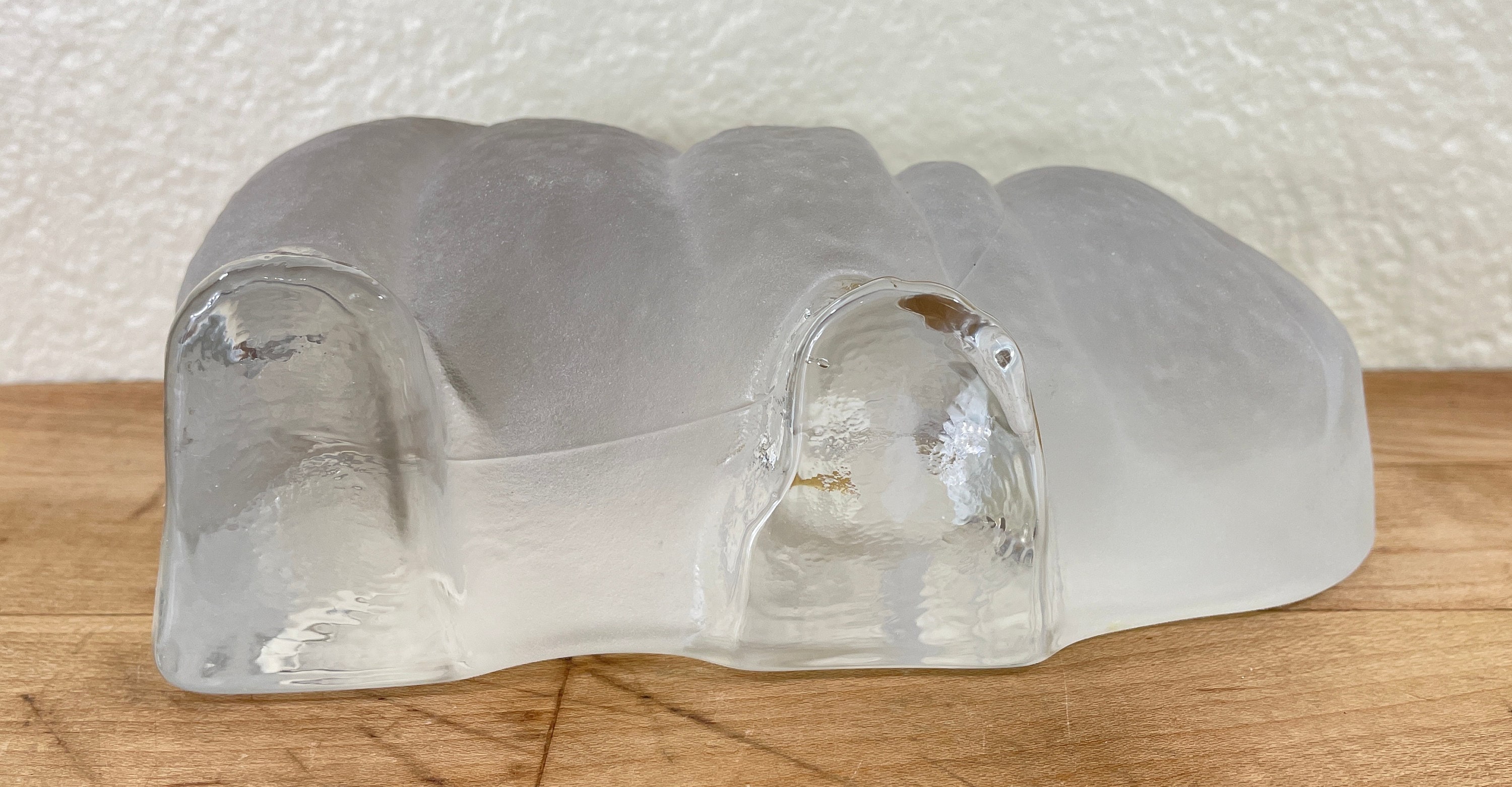 Clear Glass Rhino by Viking Art Glass, Clear and Frosted Glass