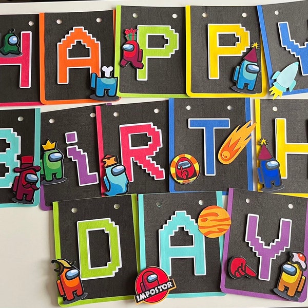 Among Us Birthday Banner - Etsy