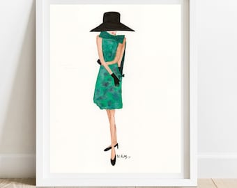 Elegant Fashion Illustration Print | Watercolour Fashion Illustration |